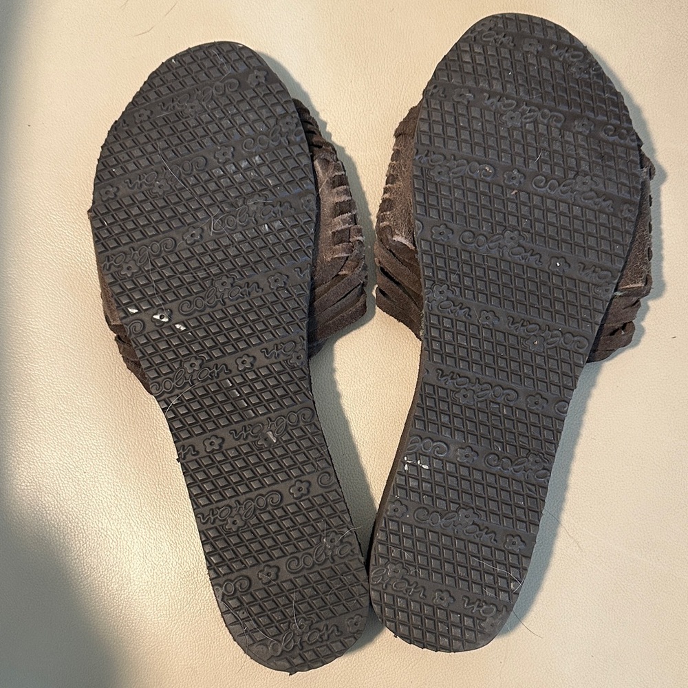 Cobian Dark Brown Leather Woven Sandals - Picture 3 of 4